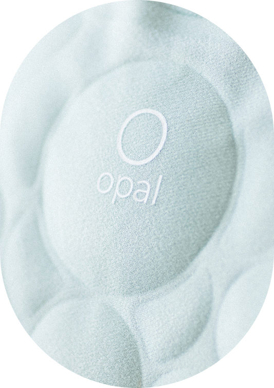 Close up of opal cool logo on product