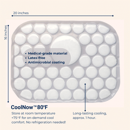 Cool pad using CoolNow™ 80°F technology for hot flash relief